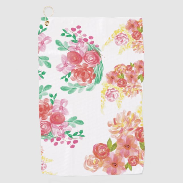 Aqua fleur golfhandtuch (Vorderseite)