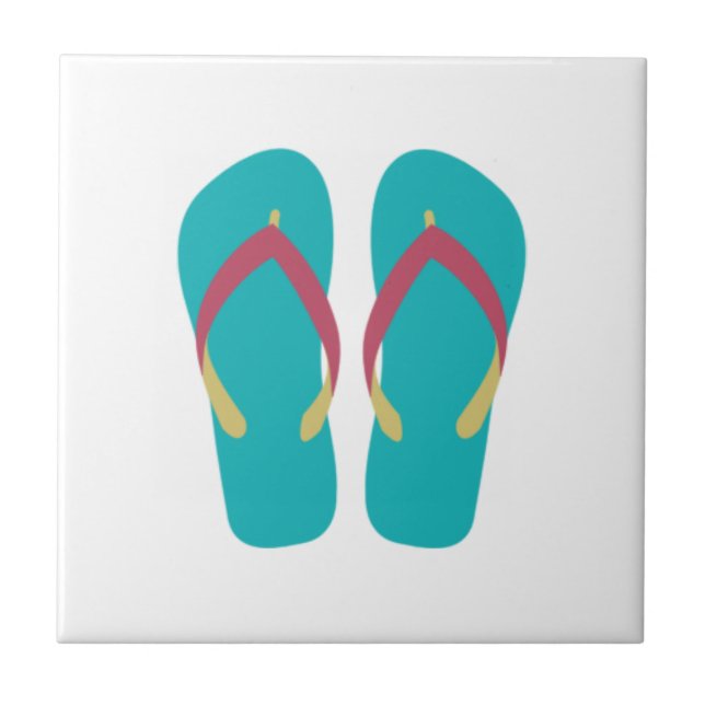 Aqua Flip Flops Fliese (Vorderseite)