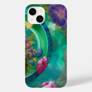 Aqua Floral Abstrakt Unterwasser Garten Case-Mate iPhone 14 Hülle
