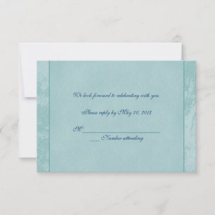 Aqua Floral Embossed UAWG Einladung