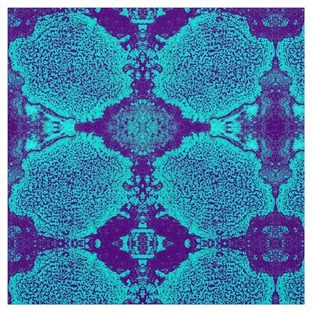 Aqua Floral Fabric Stoff (Muster)