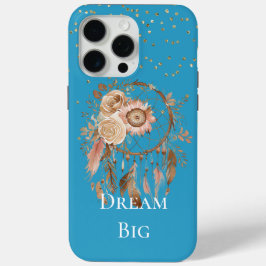 Aqua Floral Feathers Dream Catcher Case-Mate iPhone Hülle