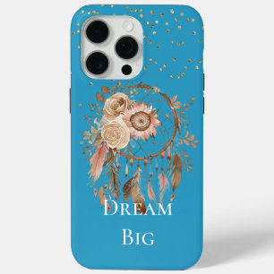 Aqua Floral Feathers Dream Catcher Case-Mate iPhone Hülle