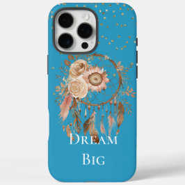 Aqua Floral Feathers Dream Catcher Case-Mate iPhone Hülle