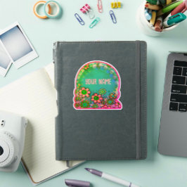 Aqua Floral Hübsche Inspirivity Aufkleber