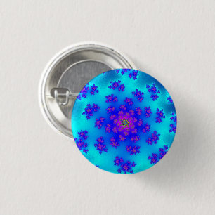Aqua Floral Sprinkles Button