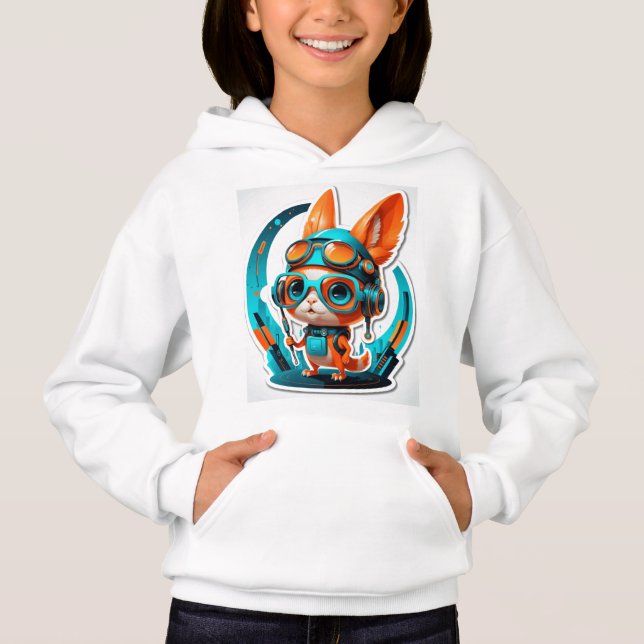 Aqua Foxy Vibes Hoodie (Vorderseite)