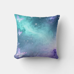 Aqua Galaxy Schmetterlings-Wurfkissen Kissen