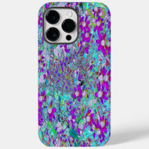 Aqua Garden mit Violet Blume in Blau und Heiß Rosa