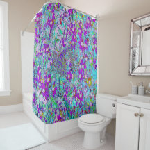 Aqua Garden mit Violet Blume in Blau und Heiß Rosa