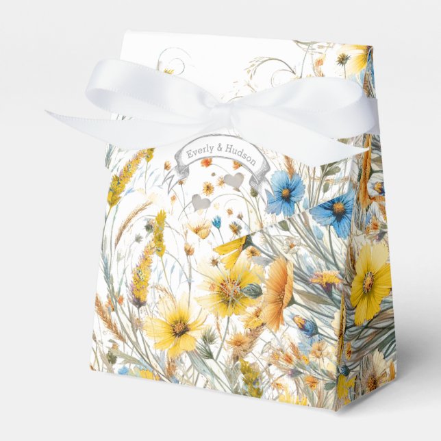 Aqua Gastgeschenk Hochzeit Box Ihre Fotos Monogram Geschenkschachtel (Vorderseite)