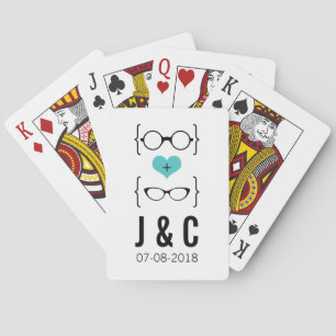 Aqua Geeky Glasses Spielkarten