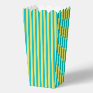 Aqua + Gelbe Streifen Popcorn Geschenkschachtel
