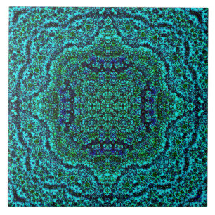"Aqua-Geo-Juwel-" Mandala-Fliese Fliese
