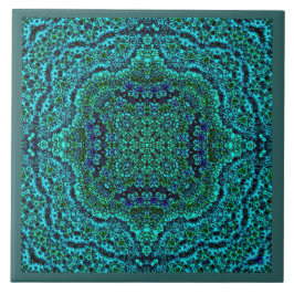 "Aqua-Geo-Juwel-" Mandala-Fliese (Rahmen) Fliese