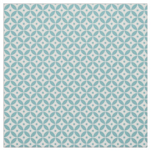 Aqua Geometric Circles Muster Shippo  Stoff