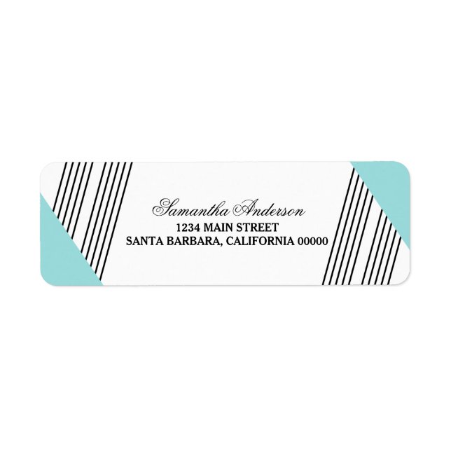 Aqua Geometric Strip Address Labels (Vorne)