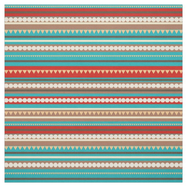 Aqua geometric Zickzack and Stripes Aqua Stoff (Muster)