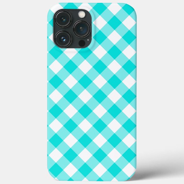 Aqua Gingham Case-Mate iPhone Hülle (Rückseite)