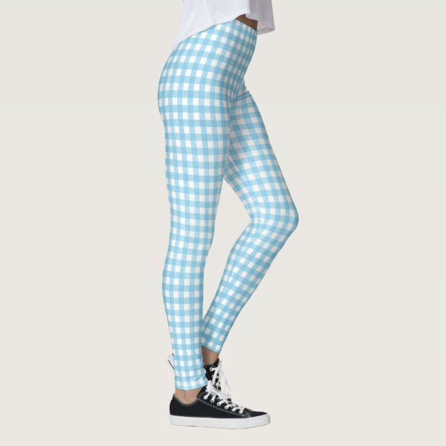 Aqua-Gingham-Muster Leggings (Rechts)