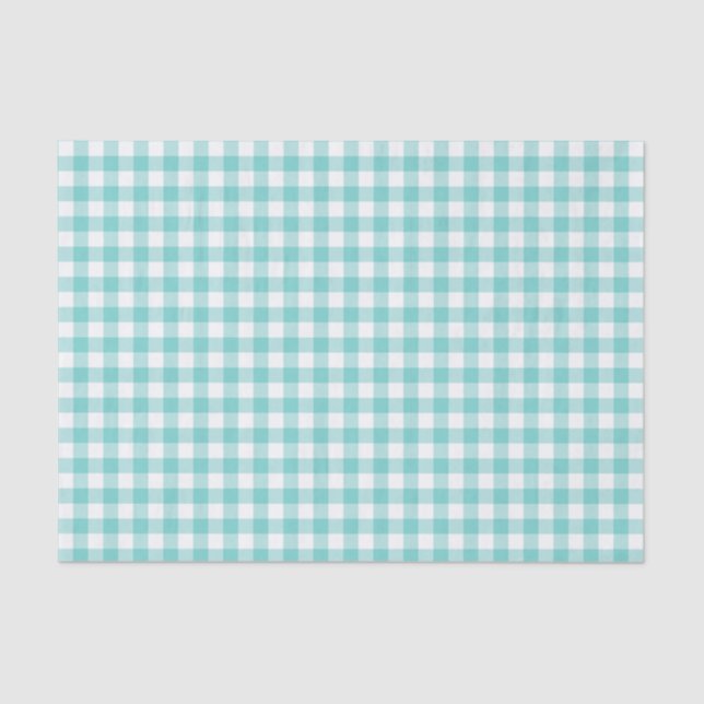 Aqua Gingham Seidenpapier (Vorderseite)