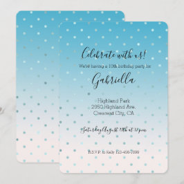 Aqua Glam Dots Ombre Einladung