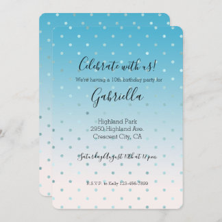 Aqua Glam Dots Ombre Einladung