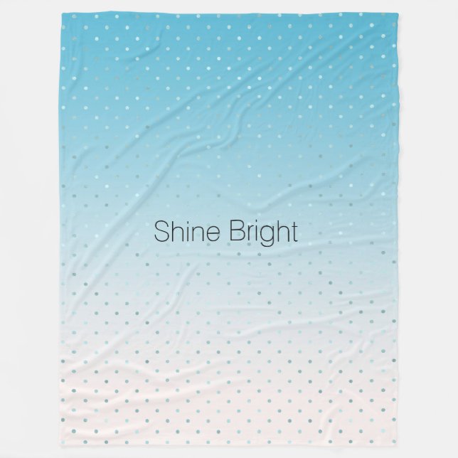Aqua Glam Dots Ombre              Fleecedecke (Vorderseite)