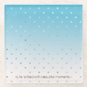 Aqua Glam Dots Ombre Glasuntersetzer