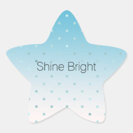 Aqua Glam Dots Ombre Stern-Aufkleber