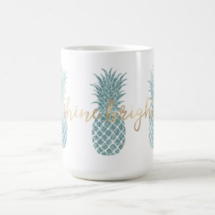 Aqua Glam Glitzy Ananas Shine Kaffeetasse