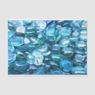 Aqua Glass Stones Seidenpapier