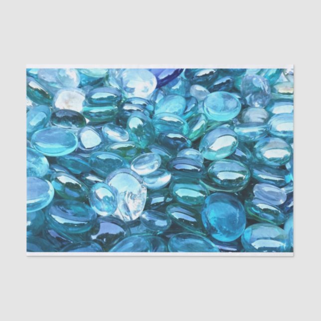 Aqua Glass Stones Seidenpapier (Vorderseite)