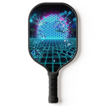 Aqua Glitch Matrix Neon Blau Futuristischer Pickle