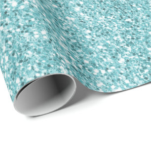 Aqua Glitz Glitzer Geschenkpapier