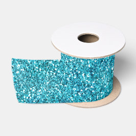 Aqua Glitz Glitzer Sparkle Satinband