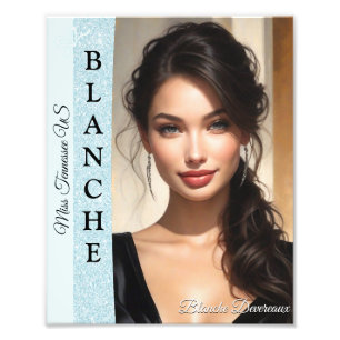 Aqua Glitz Pageant Modeling Headshot Fotodruck