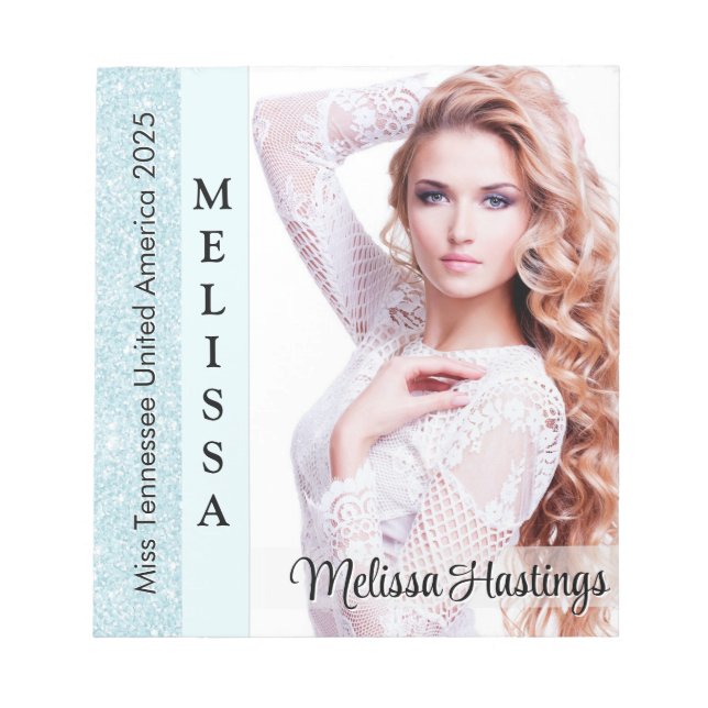 Aqua Glitz Wettkampf Autogramm Notizblock Klein (Vorderseite)