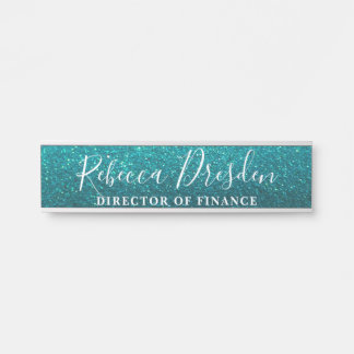 Aqua Glitzer Beruflich Office Führungskraft Boss Türschild