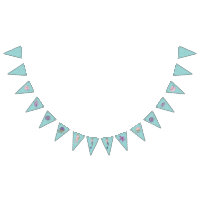 Aqua Glitzer Mermaid Party Bunting Banner