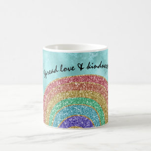 Aqua Glitzer Sparkle Gold Rainbow Kaffeetasse