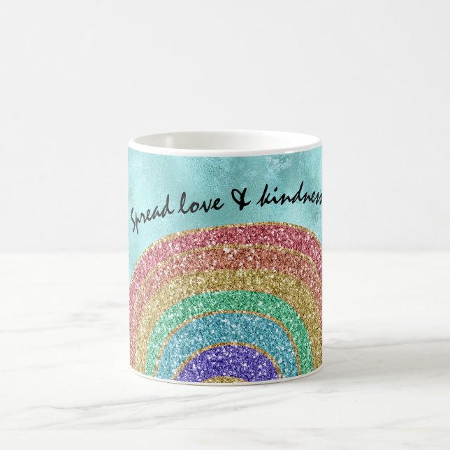 Aqua Glitzer Sparkle Gold Rainbow        Kaffeetasse (Mittel)