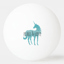 Aqua Glitzer Sparkle Unicorn Tischtennisball