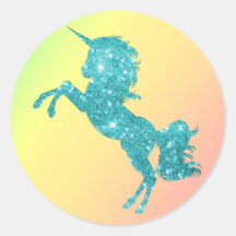 Aqua Glitzer Unicorn