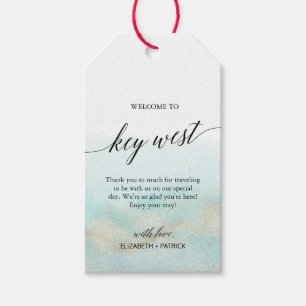 Aqua Gold Beach Willkommen bei Key West Wedding Geschenkanhänger