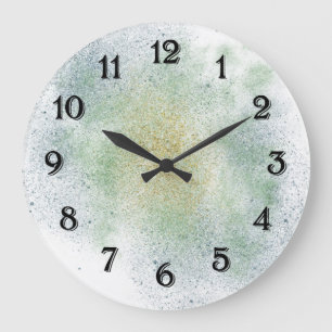 Aqua Gold Blau Traum Große Wanduhr