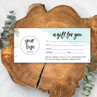 Aqua Gold Geschenkzertifikat mit Logo