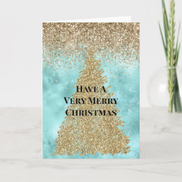 Aqua Gold Glam Glitzer Sparkle Karte