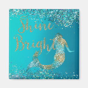 Aqua Gold Glitzer Sparkle Meerjungfrau Magnet