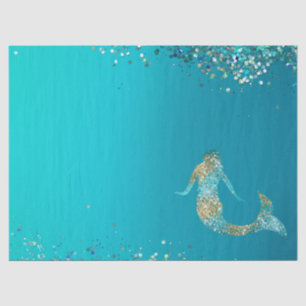 Aqua Gold Glitzer Sparkle Meerjungfrau    Seidenpapier